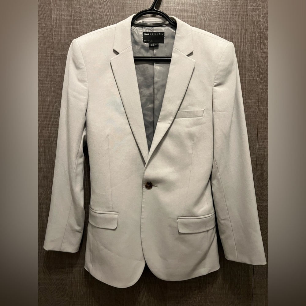 ASOS Design Men’s Super Skinny Blazer (Light Grey) 36” Chest Short